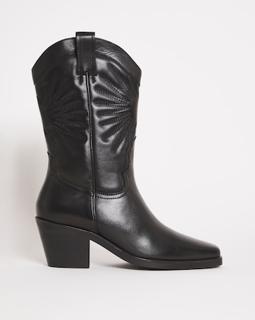 Maeve Leather Western Cowboy Boots - Extra Wide Fit (EEE) & Standard Calf