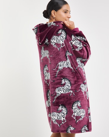 Zebra Print Hooded Lounge Dress