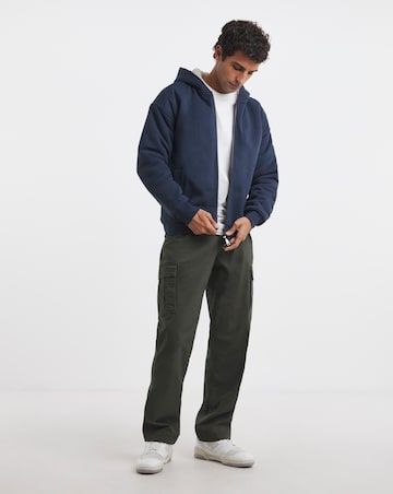 Borg Lined Full Zip Relaxed Hoodie