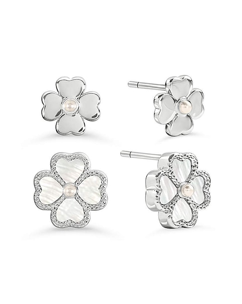 Radley Silver Plated MOP Heart earrings