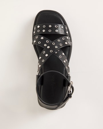 Simply Be Ruby Studded Cross Strap Flatform Sandals - Extra Wide Fit (EEE)