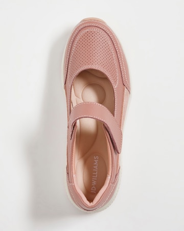 Juniper Leather Touch and Close Bar Shoe - Wide Fit (E)