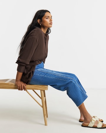 Chocolate Oversized Crinkle Shirt