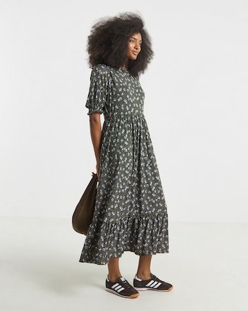 Ditsy Supersoft Tiered Midi Dress