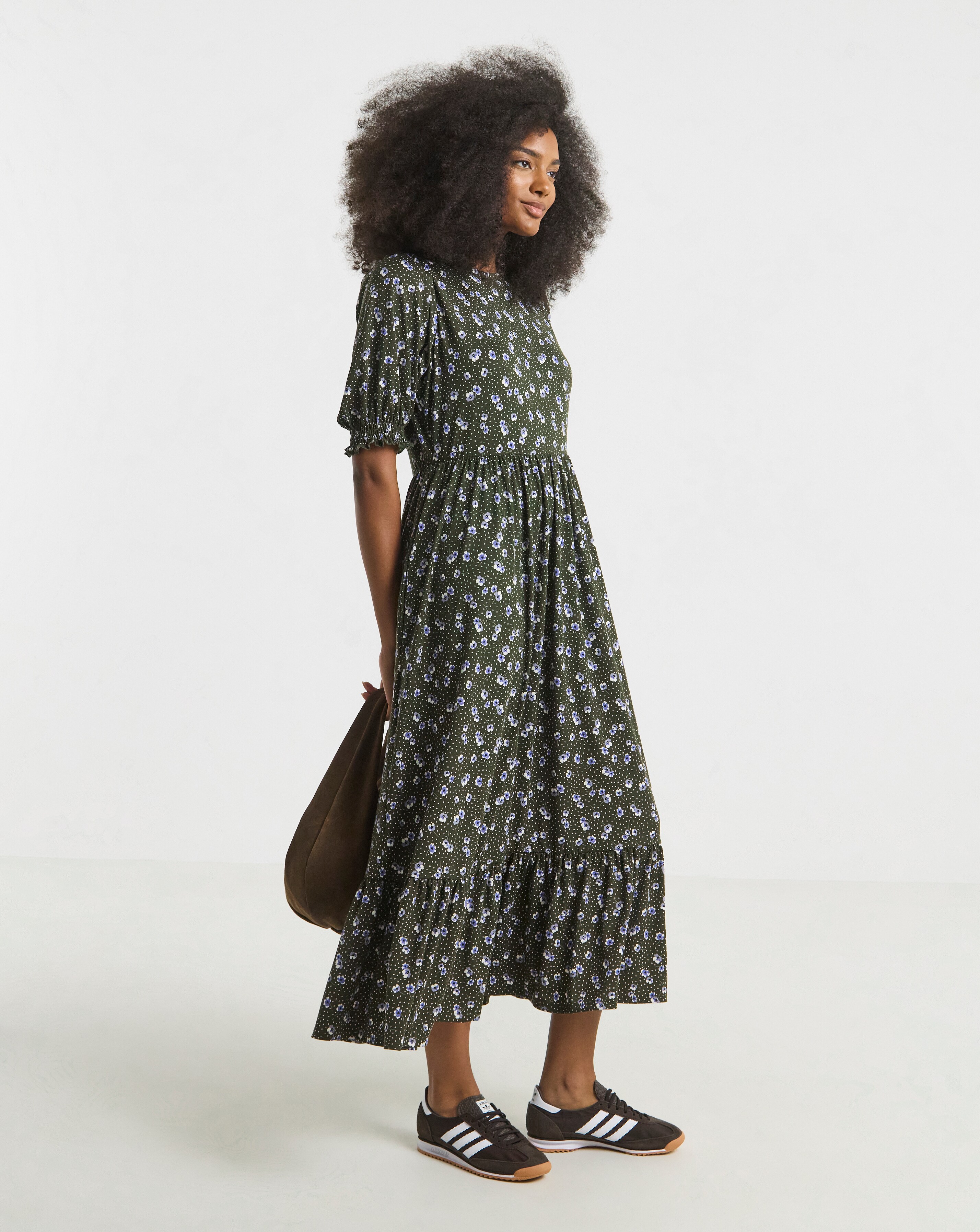 Ditsy Supersoft Tiered Midi Dress