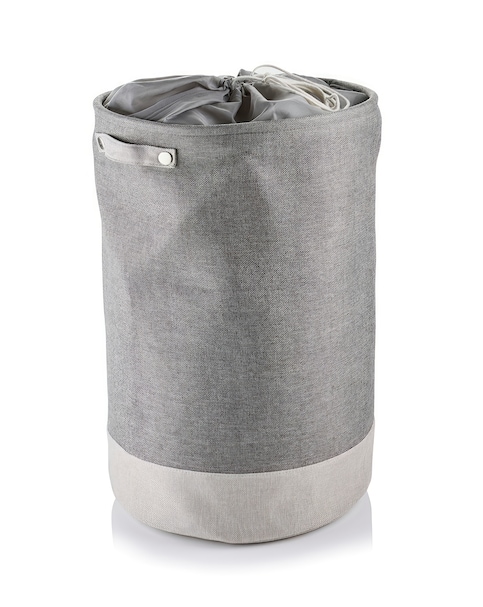 Minky 86L Round Laundry Hamper with Drawstring