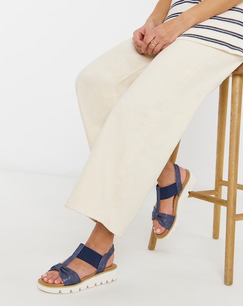 Heavenly Feet Accord Knot Platform Sandals - Wide Fit (E)