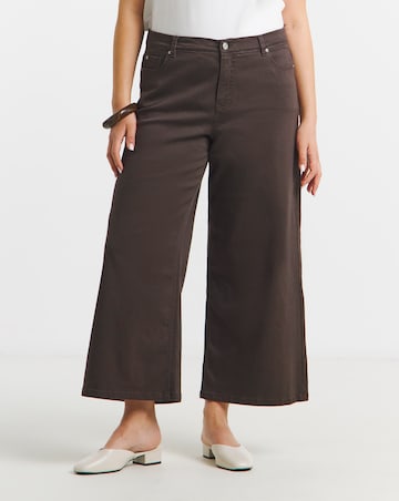 Simply Be Chocolate 24/7 Crop Wide Leg Jean