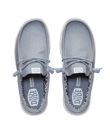 HeyDude Wally Stretch Canvas Shoe - Light Grey