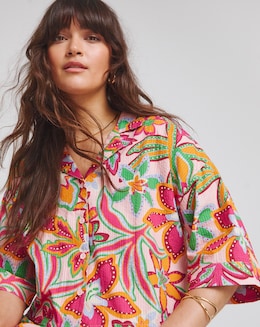 Native Youth Relaxed Fit Botanical Flower Shirt