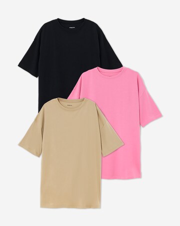 Black, Green & Yellow 3 Pack Boyfriend T-Shirts