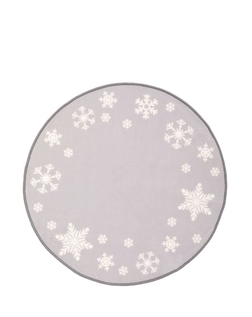 Snowflakes Washable Circle Rug