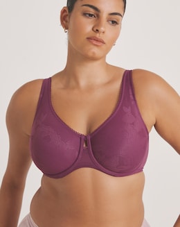 Triumph Wild Rose Sensation Minimiser Wired Bra Plum
