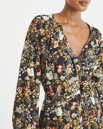 Long Sleeve Printed Maxi Dress