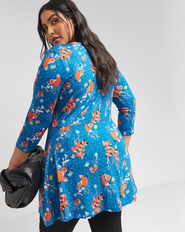 Joe Browns Fox Print Christmas Jersey Tunic