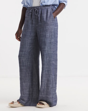 Chambray Wide Leg Trouser