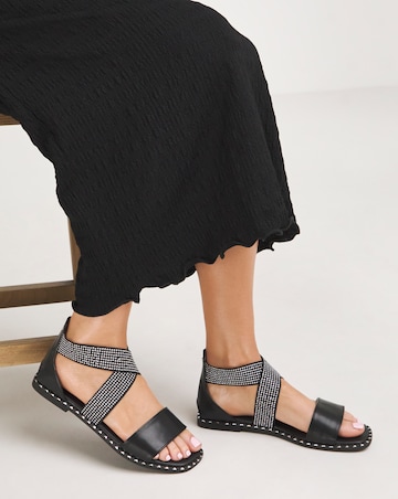 Jade Stretch Cross Flat Sandals Extra Wide EEE Fit Simply Comfort