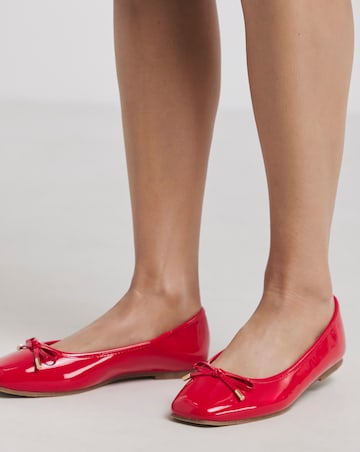 Evar Square Toe Ballerina Shoes - Wide Fit (E)