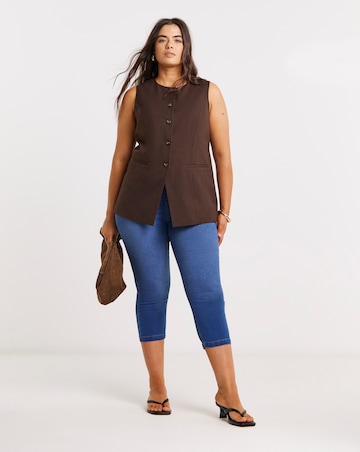 Simply Be Mid Blue Skinny Cropped Jeggings