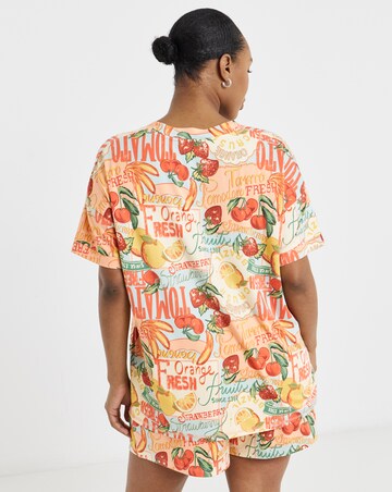Figleaves Fruit V-Neck Pyjama Shorts Set
