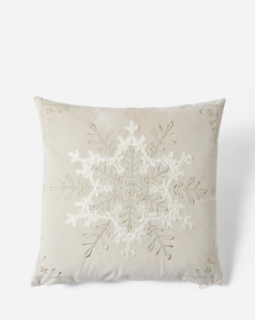 Embroidered Snowflake Velvet Cushion