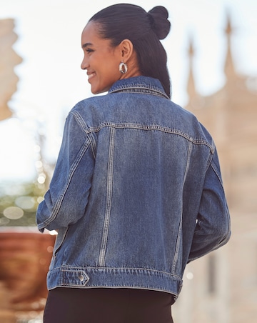 Sosandar Mid Blue Relaxed Fit Denim Jacket
