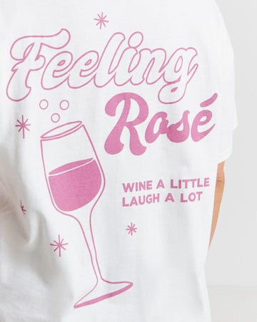 Simply Be White Feeling Rose Graphic T-Shirt