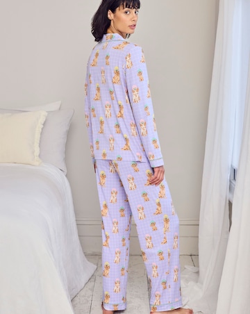 Chelsea Peers Classic Button Up Pyjama Set Spa Dogs Print