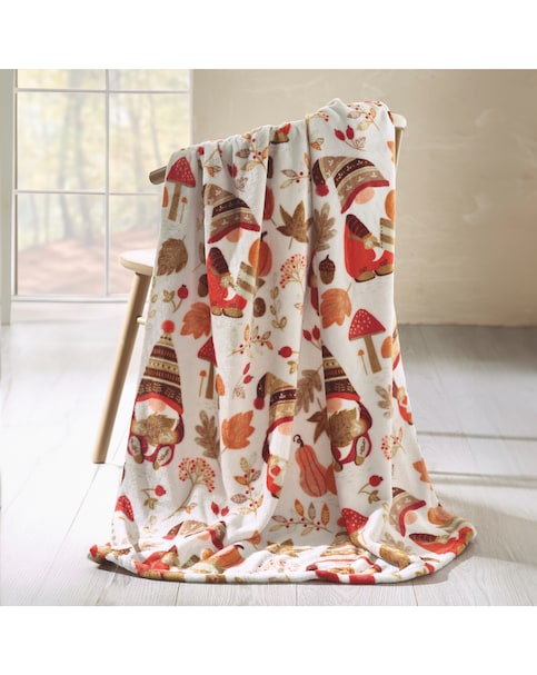 Catherine Lansfield Woodland Gonks Fleece Throw