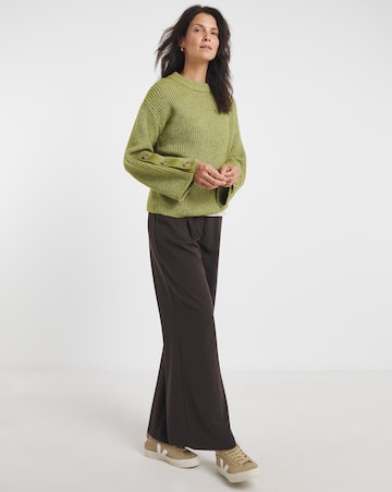 Green Button Sleeve Jumper