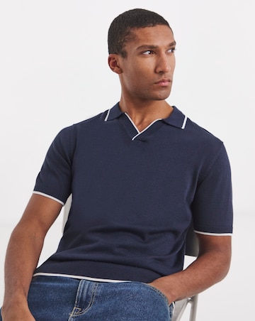 Tipped Knitted Short Sleeve Polo