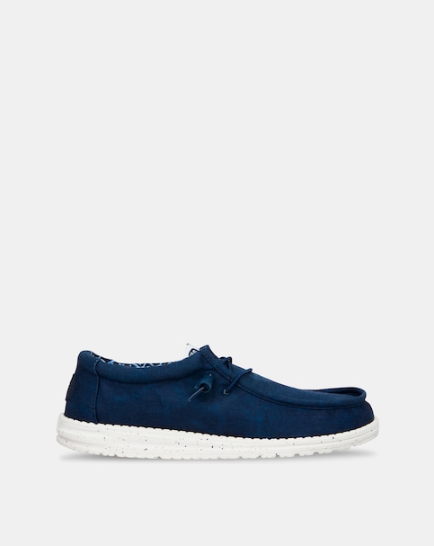 HEYDUDE Wally Stretch Canvas Shoes - Navy