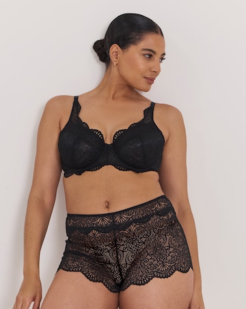 Pretty Secrets Mila Lace Full Cup Wired Bra (B-G) Black