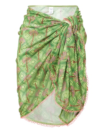 Chelsea Peers Tie Waist Palm Print Midi Sarong