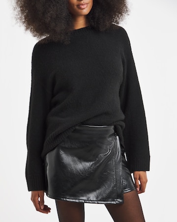 Black Vinyl Wrap Mini Skort