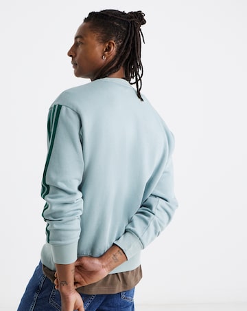 adidas 3 Stripes Fleece Crew Neck Sweatshirt