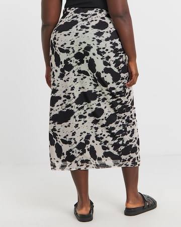 Simply Be Cow Print Mesh Midaxi Skirt