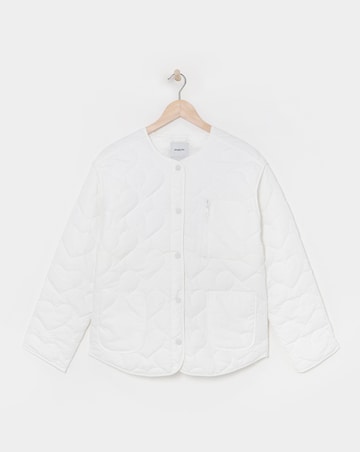 Simply Be White Heart Quilted Jacket