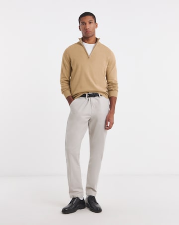 Cotton 1/4 Zip Funnel Knit Top