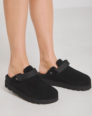 Austin Suede Chunky Closed Toe Mules - Extra Wide Fit (EEE)
