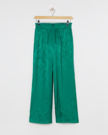 Jacquard Pull On Wide Leg Trousers