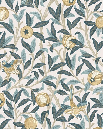 William Morris at Home Bird & Pomegranate Cloudy Blues Wallpaper