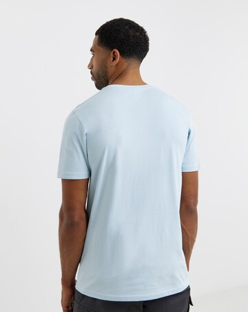 Pure Cotton Crew Neck T-Shirt Long- Light Blue