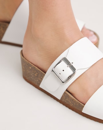 Lima Leather Buckle Footbed Mule Extra Wide EEE Fit