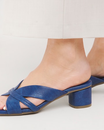 Frances Cut Out Mule Block Heeled Sandals Wide E Fit