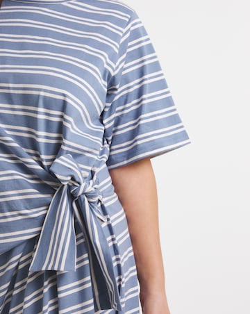 Stripe Jersey Midi With Side Tie