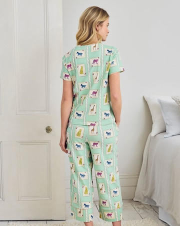 Chelsea Peers Organic Cotton Crew Neck TShirt & Capri Bottoms Pyjama Set