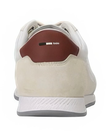 BOSS Titanium Suede & Leather Trainer - White