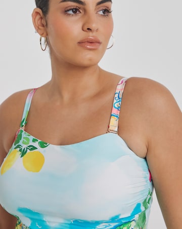 Simply Be Positano Print Bandeau Swimsuit