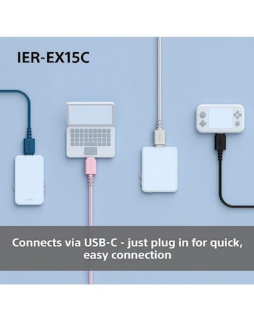 SONY IER-EX15C USB-C Wired Earphones - Black